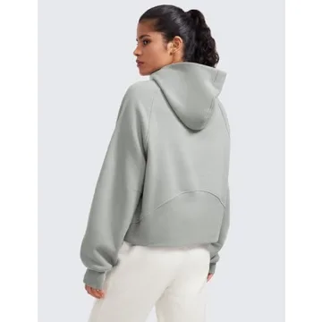 CRZ YOGA Fleece Lined Half Zip Hoodie for Women
