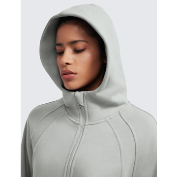 CRZ YOGA Fleece Lined Half Zip Hoodie for Women