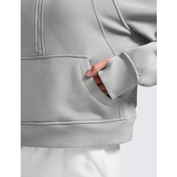 CRZ YOGA Fleece Lined Half Zip Hoodie for Women