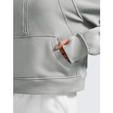 CRZ YOGA Fleece Lined Half Zip Hoodie for Women