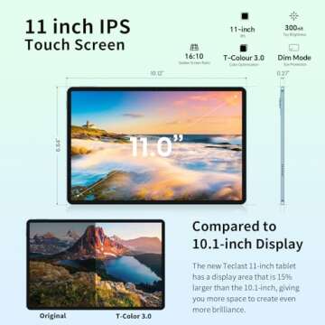 TECLAST Tablet 11 inch Android 14 Tablets, P50 14GB+128GB,1TB Expand, Widevine L1 Compatible 8-Core ...