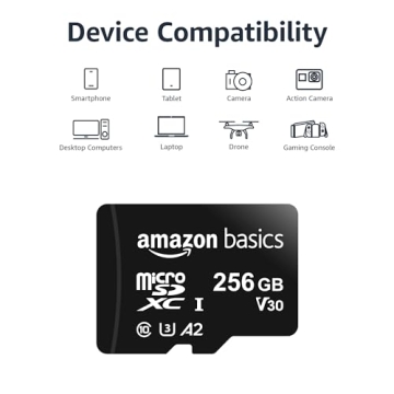 Amazon Basics 256GB Micro SDXC Card with Adapter Power