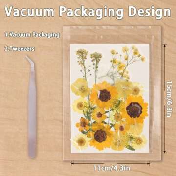 200Pcs Dried Pressed Flowers Resin Mould Real Flowers Natural Dry Leaves Bulk Mixed Colorful Herbs Kit with Tweezers for Scrapbooking DIY Candle Jewelry Crafts Making Nails Decoration(Multicolor)