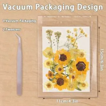 200Pcs Dried Pressed Flowers Resin Mould Real Flowers Natural Dry Leaves Bulk Mixed Colorful Herbs Kit with Tweezers for Scrapbooking DIY Candle Jewelry Crafts Making Nails Decoration(Multicolor)