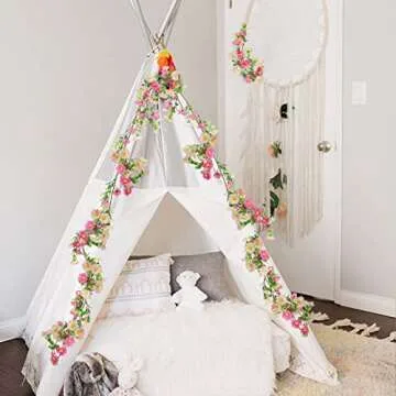 HO2NLE Silk Flower Garland Artificial Sunflower Garland Fake Hanging Vines with Daisy Flowers for Wall Home Party Wedding Indoor Outdoor Spring Decor