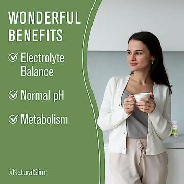 NaturalSlim Natural Potassium Citrate Gluconate 99 mg - Kadsorb Supports Electrolyte Balance & Normal pH - Absorbable Potassium Supplements with Essential Minerals - Non GMO 400 Capsules 1 Pack