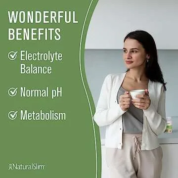 NaturalSlim Natural Potassium Citrate Gluconate 99 mg - Kadsorb Supports Electrolyte Balance & Normal pH - Absorbable Potassium Supplements with Essential Minerals - Non GMO 400 Capsules 1 Pack