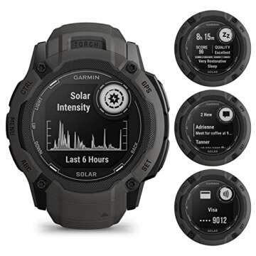 Garmin Instinct 2X Solar Rugged Smartwatch & Earbuds Bundle