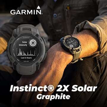 Garmin Instinct 2X Solar Rugged Smartwatch & Earbuds Bundle