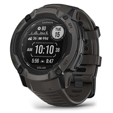 Garmin Instinct 2X Solar Rugged Smartwatch & Earbuds Bundle