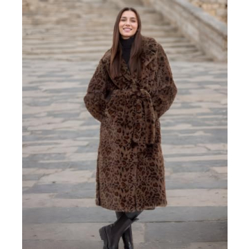 Luxury Leopard Faux Fur Coat for Elegant Winter Looks
