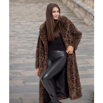 Luxury Leopard Faux Fur Coat for Elegant Winter Looks