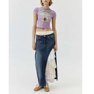 Graphic Baby Tees for Women Y2k Short Sleeve Campania Fresh Print Crop Tops Vintage Aesthetic Summer Teens Girl T-Shirt