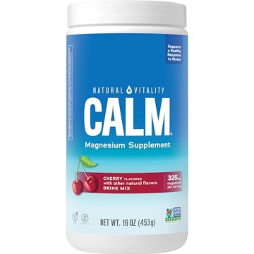 Natural Vitality Calm Magnesium Supplement Drink Mix, Vegan, Gluten Free, Anti-Stress, Cherry, 16 oz