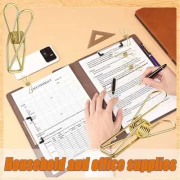 20 Pack Gold Utility Clips for Home and Office Organization