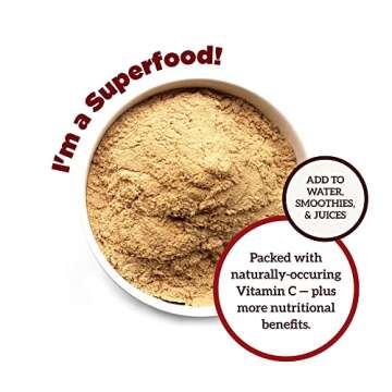 Sari Foods Co Organic Acerola Cherry Powder - Natural Vitamin C Complex Powder - Plant Based, Non-Synthetic Nutrition. Nature’s Daily Whole Food, Antioxidants and Bioflavonoids, 6 Ounce