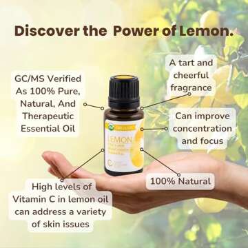 Organic Lemon Essential Oil 15ml - Pure Citrus Aroma