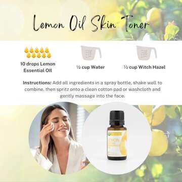 Organic Lemon Essential Oil 15ml - Pure Citrus Aroma
