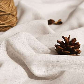 jinchan Linen Curtains, Light Filtering Window Drapes with Grommet Top, Linen Beige Crude Curtains 2 Panels for Living Room Farmhouse Bedroom (W50 x L108, Ecru)