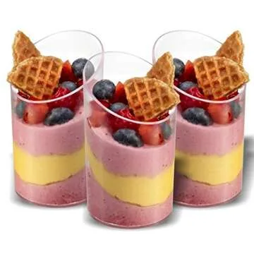 Elegant Clear Mini Dessert Cups for Weddings & Parties