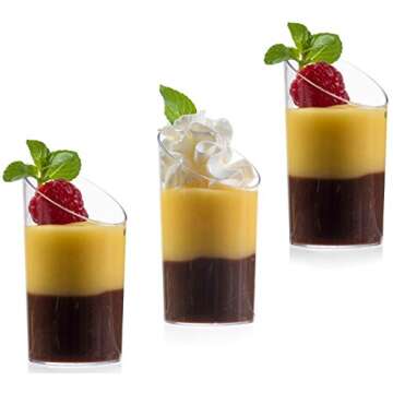 Elegant Clear Mini Dessert Cups for Weddings & Parties