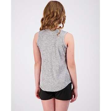 4 Pack: Girls Active Athletic Quick Dry Fit Tank Top Tee Essentials Soccer Sports Tops Tees Shirts Tshirts Gym Young Teen Yoga Gymnastics Sleeveless Summer Essentials Undershirts - Set 1, M (10-12)