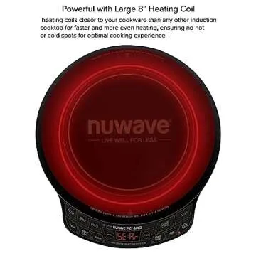 Nuwave Precision Induction Cooktop Gold, 12” Shatter-Proof Ceramic Glass Surface, Large 8” Heating Coil, Portable, 51Temp Settings 100°F to 575°F, 3 Wattage Settings 600, 900, and 1500 Watts