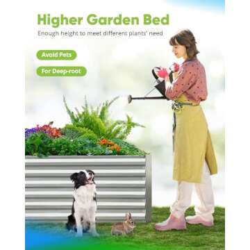 Quictent Galvanized Raised Garden Bed 6x3x2 Ft Metal Planter Box Bottomless for Backyard, Include 1 pc Tomato Cage, Silver