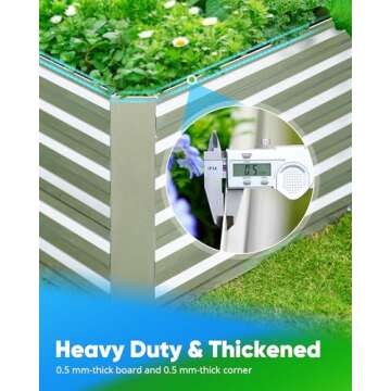 Quictent Galvanized Raised Garden Bed 6x3x2 Ft Metal Planter Box Bottomless for Backyard, Include 1 pc Tomato Cage, Silver