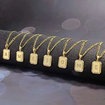 Btysun Gold Necklaces for Women Crystal Initial Pendant Necklace Letter H Necklace Figaro Chain Jewelry Birthday Christmas Gifts