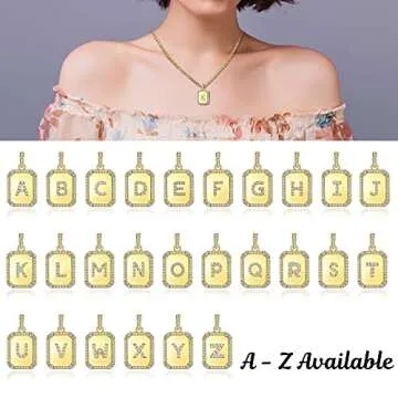 Btysun Gold Necklaces for Women Crystal Initial Pendant Necklace Letter H Necklace Figaro Chain Jewelry Birthday Christmas Gifts