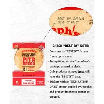 Joseph's 4-Pack Value Variety Bundle, Flax Oat Bran Whole Wheat 2 x Lavash Bread, Fresh Baked (8 Lavash Squares Total) and 2 x Pita Bread (12 Pita Loaves Total)