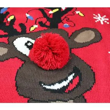 Women's Christmas Sweater Cute Reindeer Snowflakes Knitted Pullover Ugly Party Costume Outfit (XX Large, Lighting)