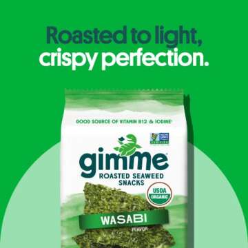 Gimme Organic Seaweed Snacks Wasabi Flavor, 12 Count