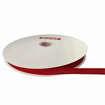 QIANF Vintage Red Velvet Ribbon, 3/8 Inch X 25Yd