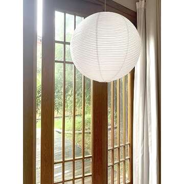Henjjras 23inch White Round Paper Lamp shade,Chinese Lanterns,Pendent Paper Lantern,Interior Decoration