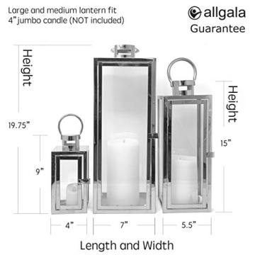 Allgala Jumbo Lantern Set 23" Indoor/Outdoor Decor