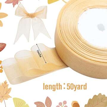 6 Rolls Organza Ribbon Sheer Chiffon Ribbon Bulk for Gift Wrapping Decorating Valentine‘s Day Wedding Birthday Bouquet Garland(50 Yard Each Roll,Fresh Color)