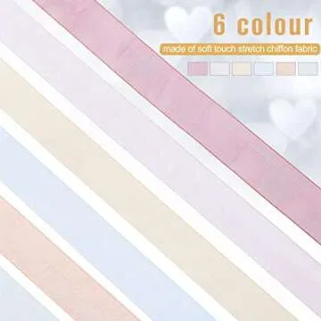 6 Rolls Organza Ribbon Sheer Chiffon Ribbon Bulk for Gift Wrapping Decorating Valentine‘s Day Wedding Birthday Bouquet Garland(50 Yard Each Roll,Fresh Color)