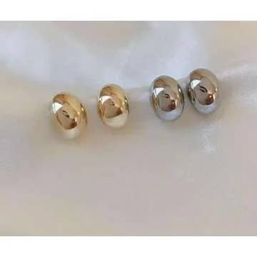 Chunky Gold Hoop Earrings for Women Tear Drop Stud Earring Gold Hoop Ball Earrings Statement Earrings