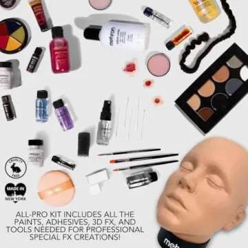 Mehron Makeup Special FX All-Pro Makeup Kit with Practice Head | Complete Professional Stage Kit Includes Practice Head | Special Effects for Theatre, Halloween, & Cosplay