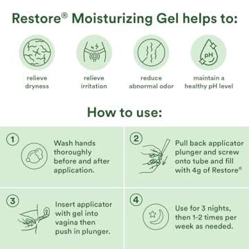 Good Clean Love Restore Moisturizing Vaginal Gel, pH-Balanced Vaginal Moisturizer, Water-Based Femin...