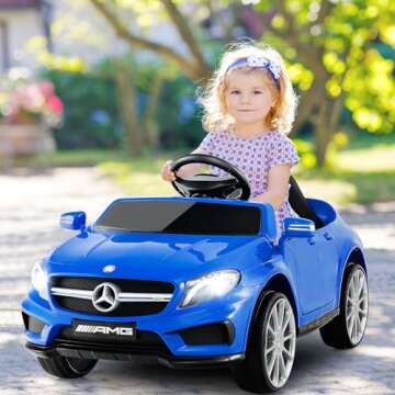 OLAKIDS Kids 12V Electric Ride On Car, Licensed Mercedes Benz GLA45 Vehicle for Toddler with Control...