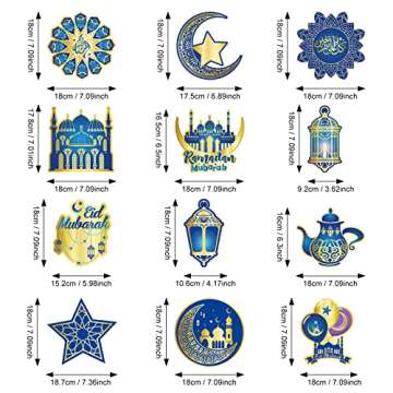 Zonon 30 Pieces Ramadan Mubarak Decorations - Festive Decor for Eid Al-Fitr Party