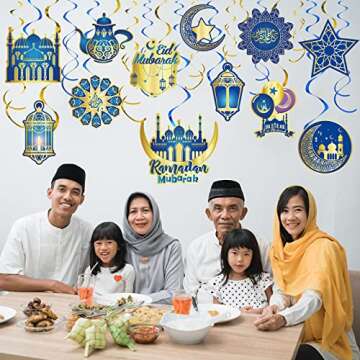 Zonon 30-Piece Ramadan Mubarak Decorations for Eid Parties