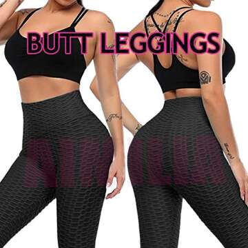 AIMILIA Butt Lifting Anti Cellulite Leggings for Women TIK Tok High Waisted Yoga Pants Workout Tummy...