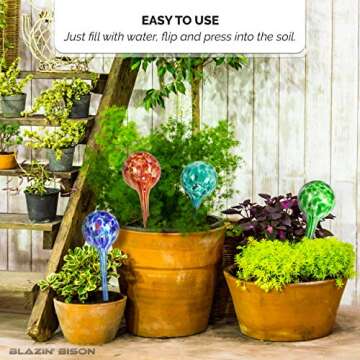 Blazin Indoor Plant Watering Globes | Automatic Self Water Bulbs | Aqua Water Globe | Decorative Han...