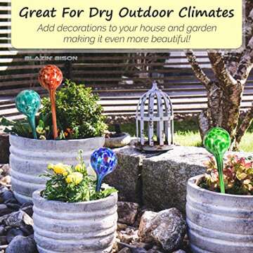 Blazin Indoor Plant Watering Globes | Automatic Self Water Bulbs | Aqua Water Globe | Decorative Hand-Blown Glass | 4pc Deluxe Set (Large)