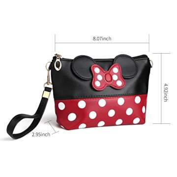 yiwoo 2 Pack Cartoon Leather Travel Makeup Handbag, Cute Portable Cosmetic Bag Toiletries for Women ...