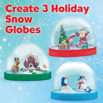 Creativity for Kids Make Your Own Holiday Snow Globes - Holiday Crafts for Kids, Create 3 DIY Snow G...